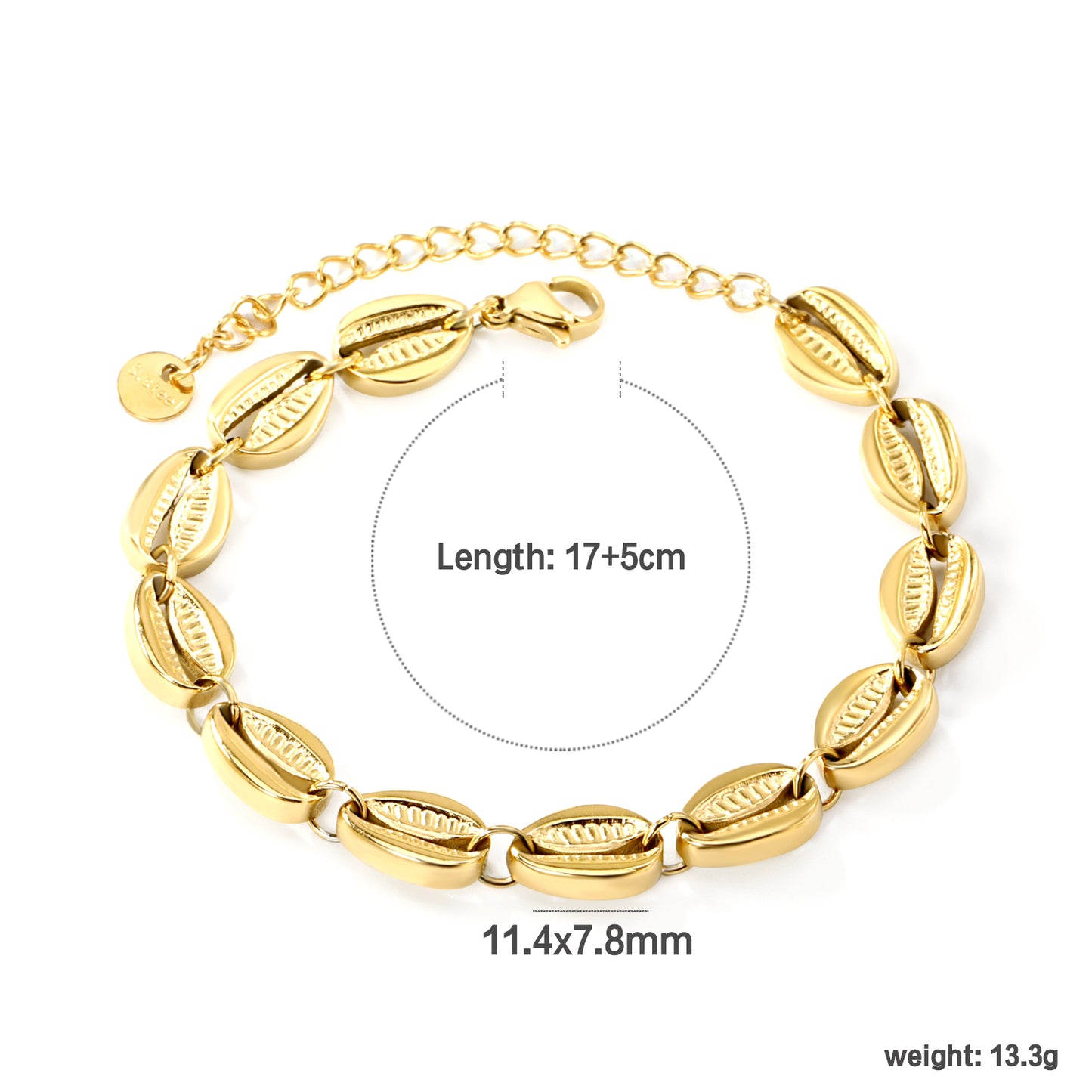 Cowrie Shell Gold Bracelet