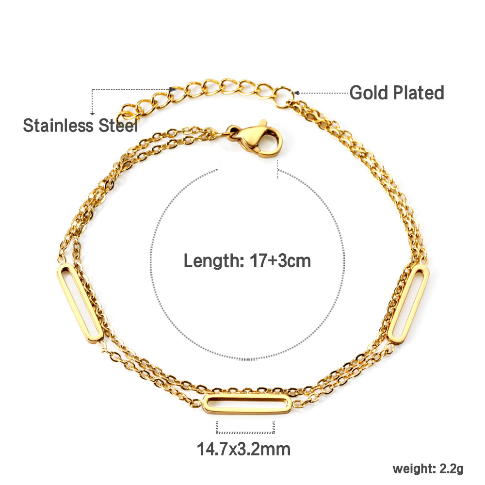 Gold Double-Layered Bar Bracelet