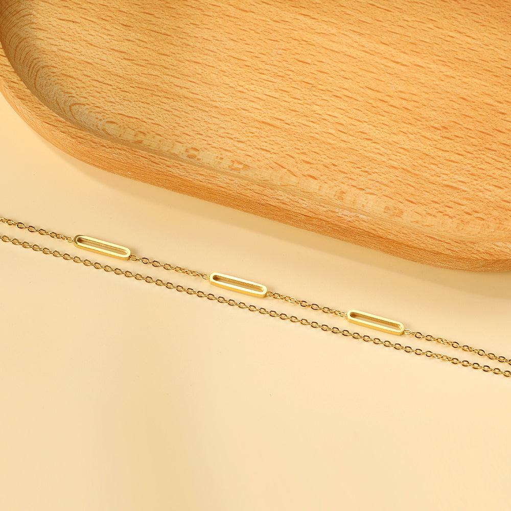 Gold Double-Layered Bar Bracelet