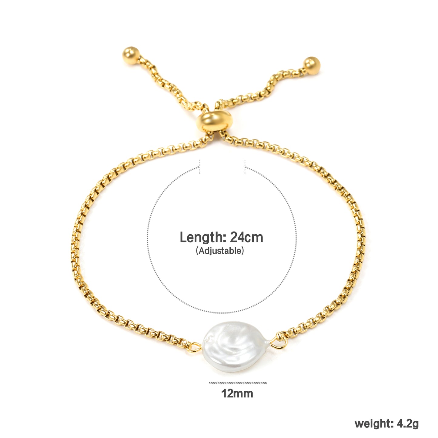 Pearl Disc Adjustable Bracelet
