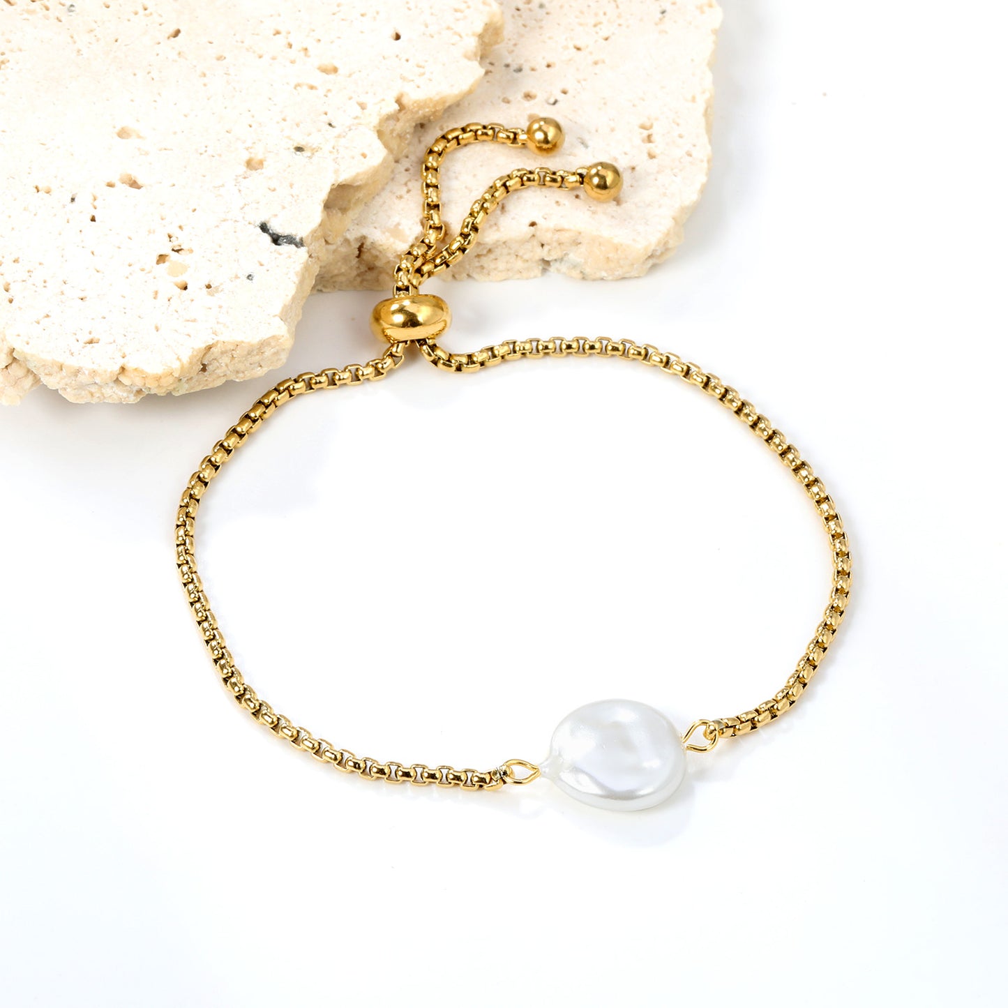 Pearl Disc Adjustable Bracelet