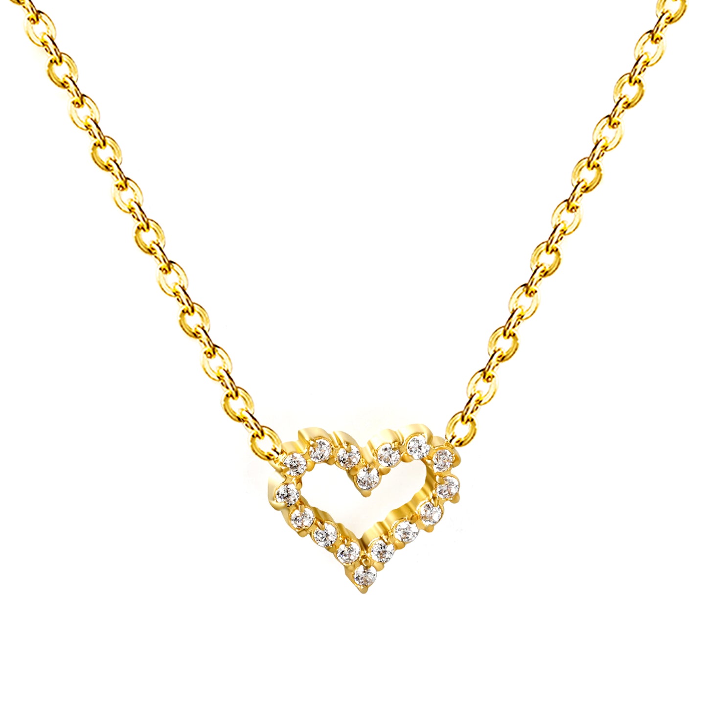 Cubic Zirconia Heart Necklace