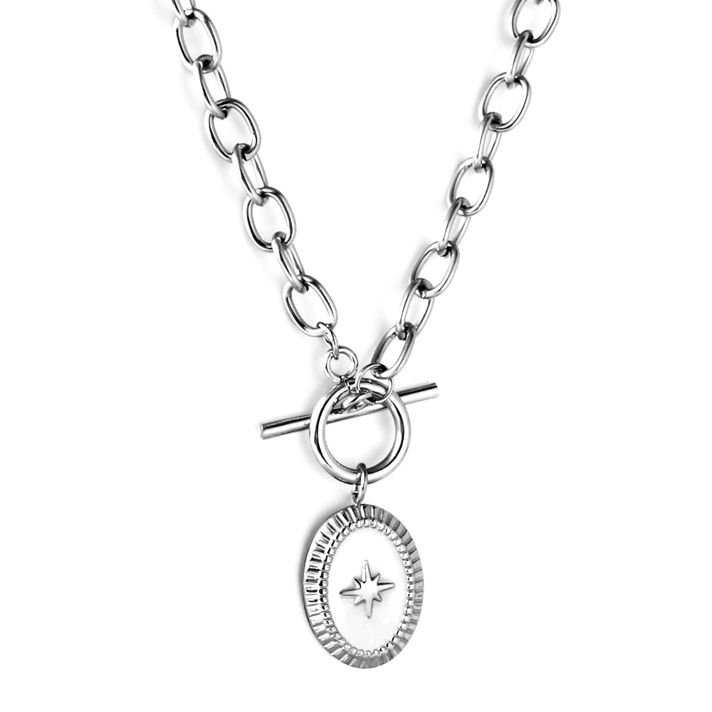 Starburst Oval Pendant Necklace