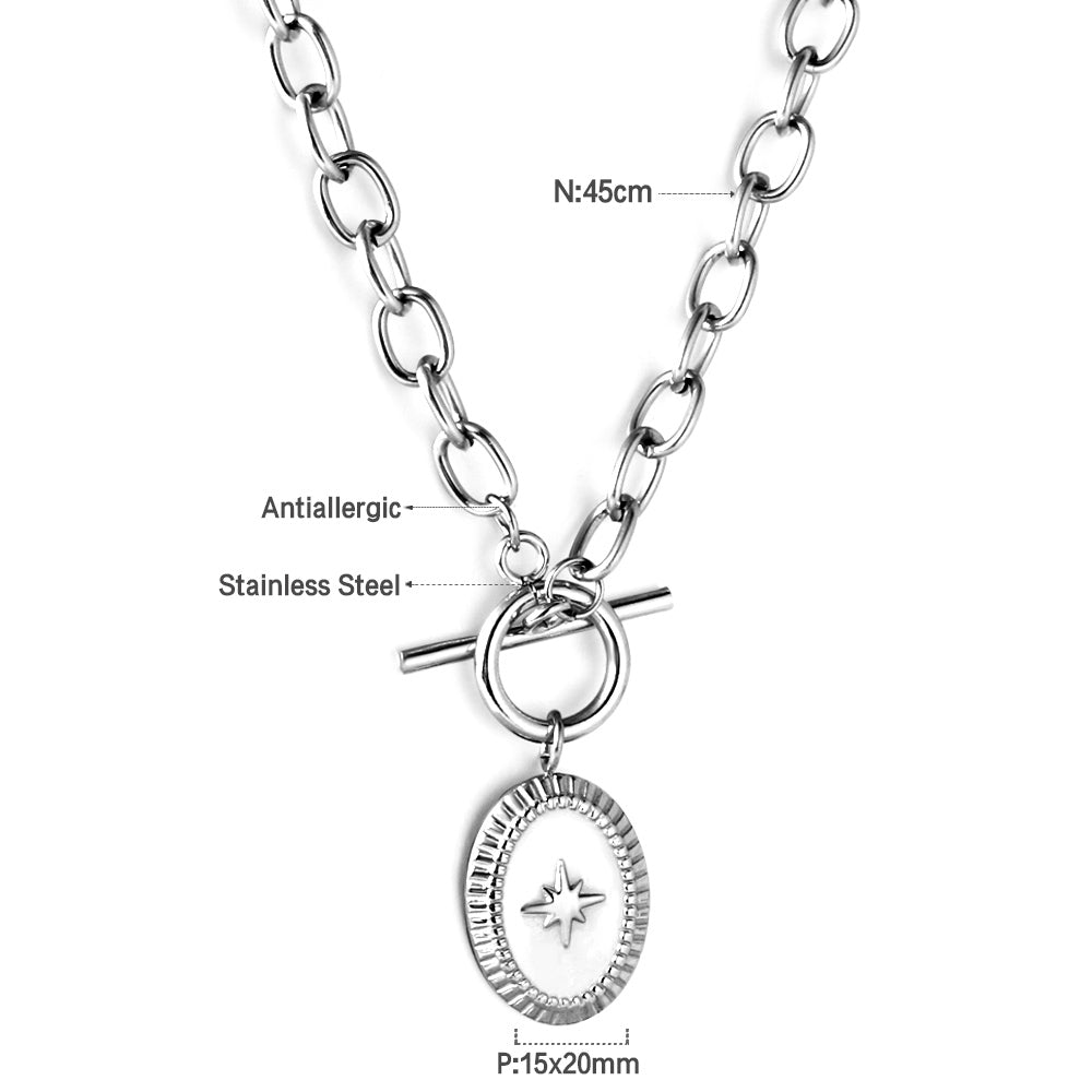 Starburst Oval Pendant Necklace