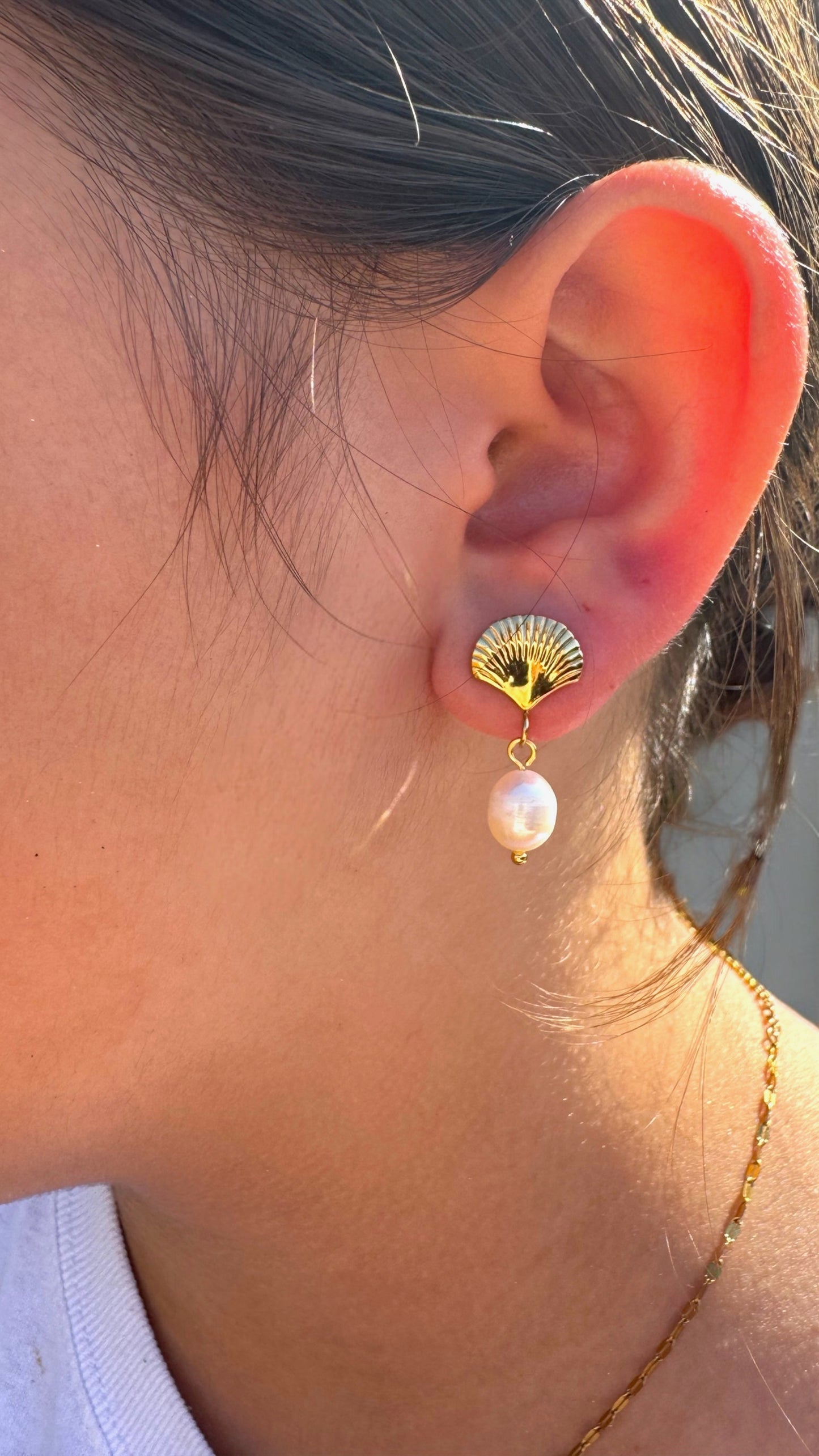 Shell and Pearl Earrings