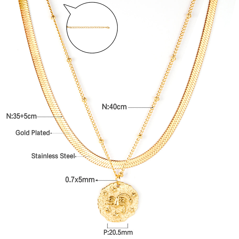 Double Chain Scorpion Pendant Necklace