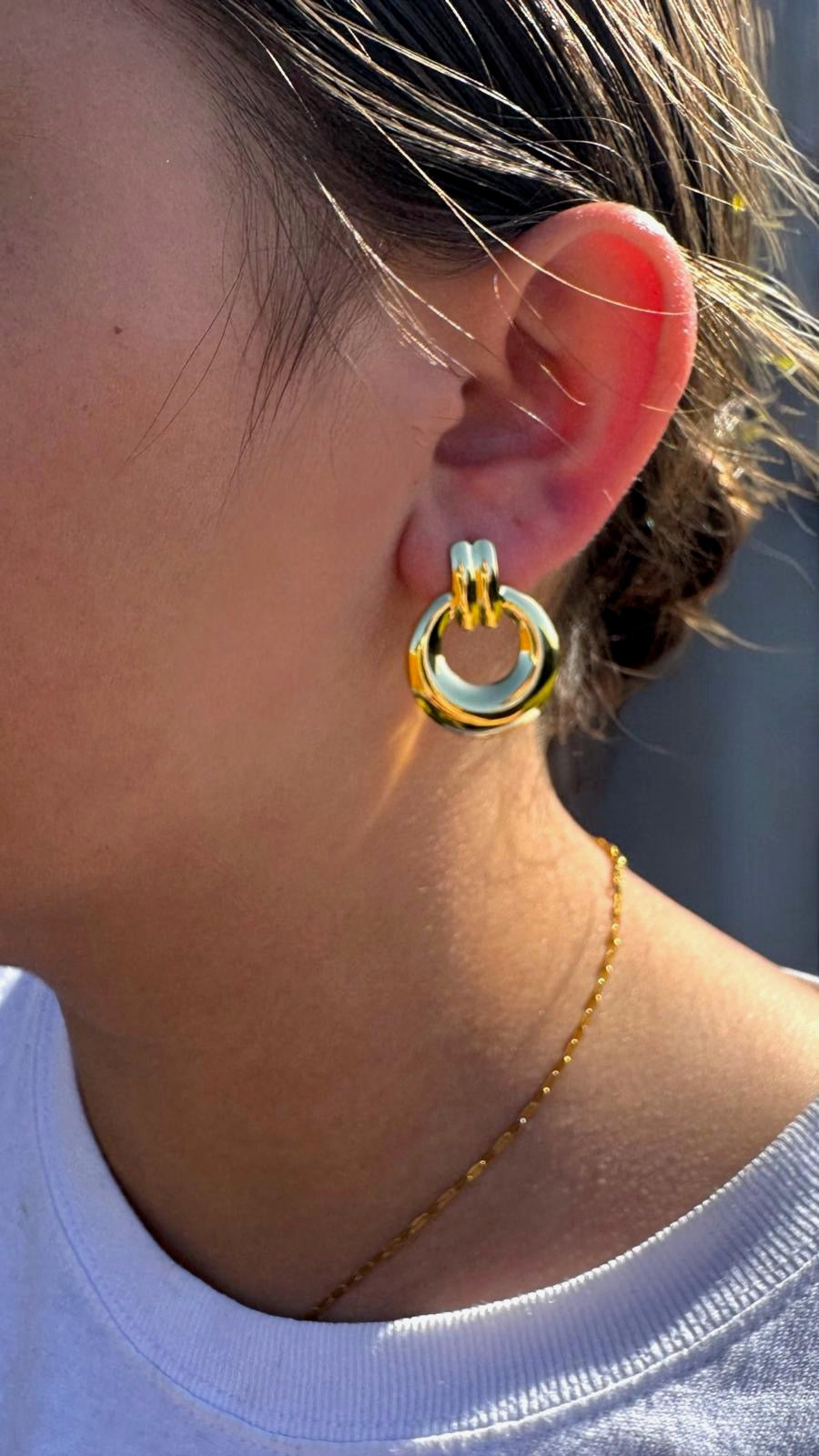 Bold Gold Circle Hoop Earrings