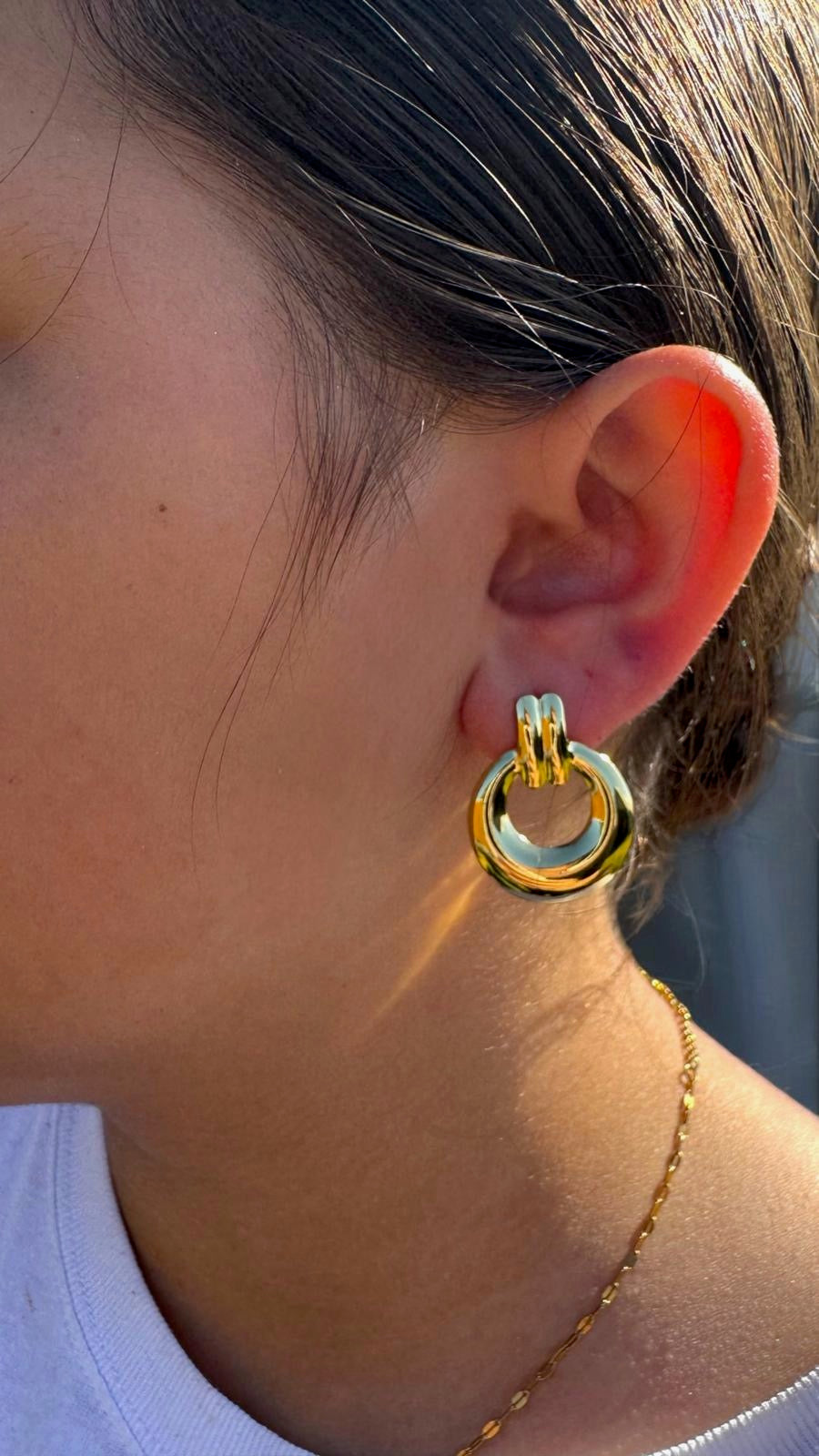 Bold Gold Circle Hoop Earrings