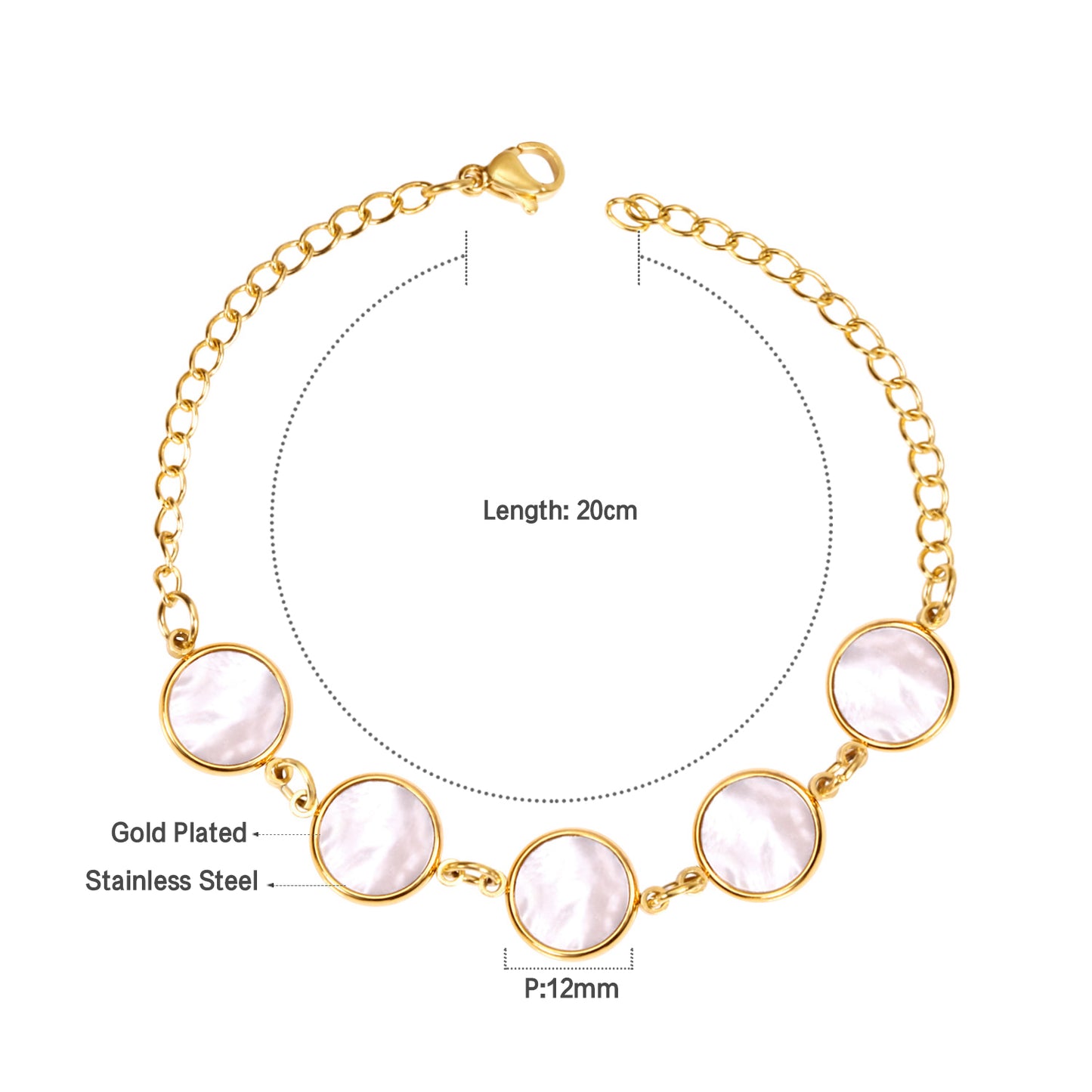 Mother of Pearl Disc Bracelet