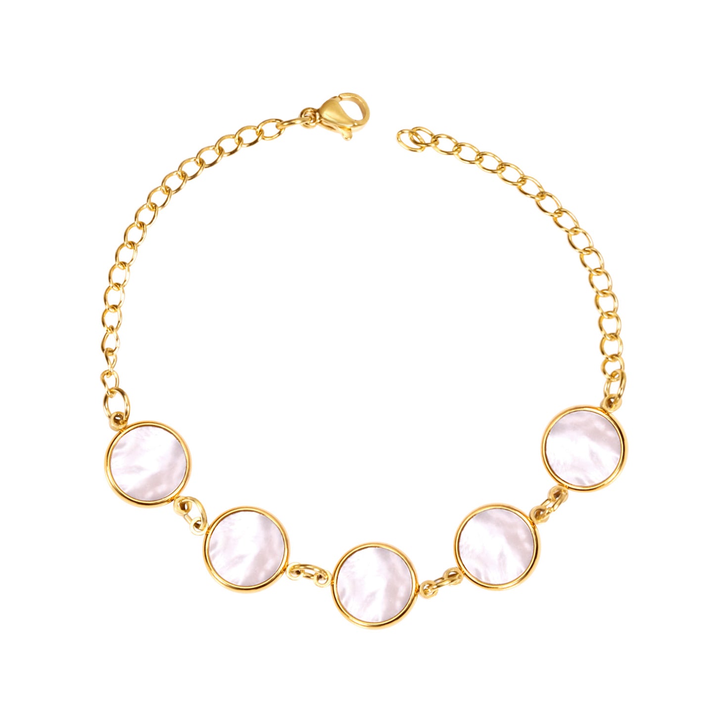 Mother of Pearl Disc Bracelet