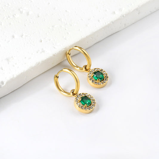 Green Cubic Zirconia Huggies