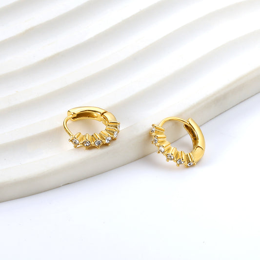 Textured Cubic Zirconia Huggies