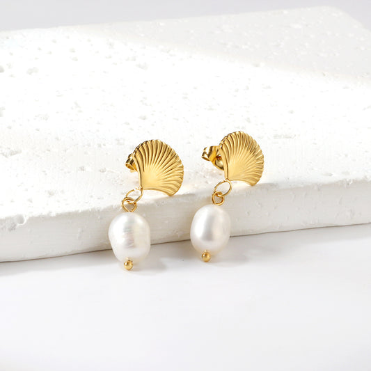 Shell and Pearl Earrings