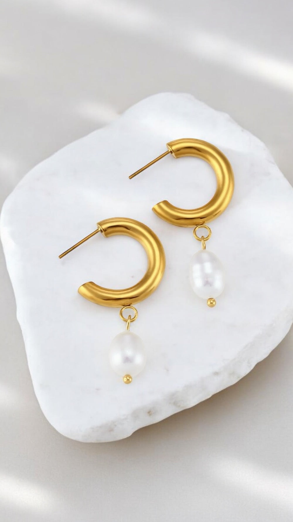 Freshwater Pearl Hoops
